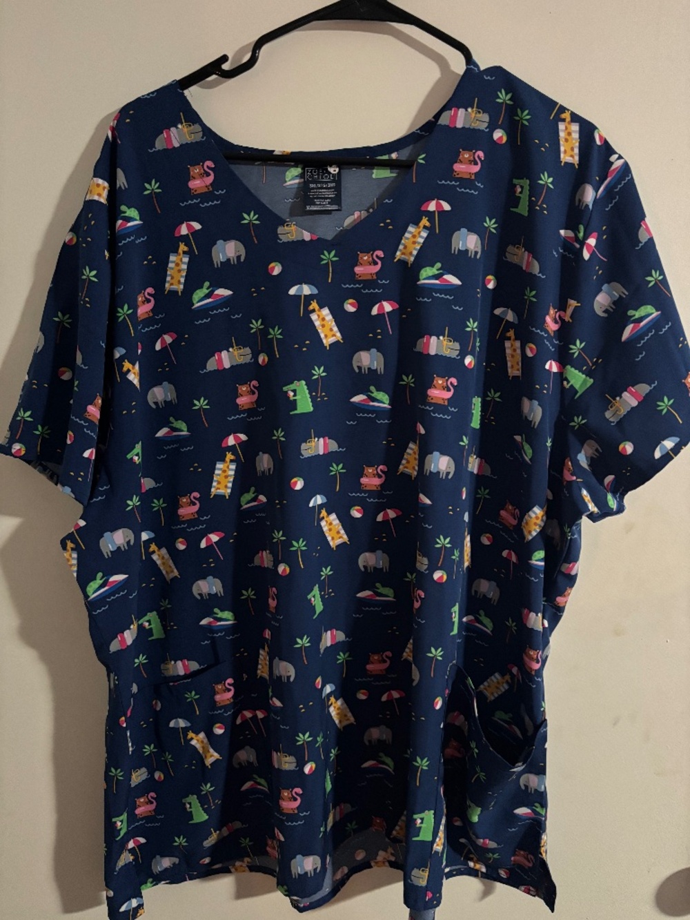 Zoe+ Chole Animal Pool Float Scrub Top